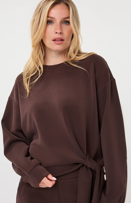 Sweater Modal Knot Detail Cacao F26.05502