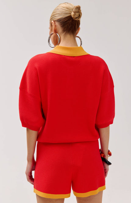 Harper & Yve Top Sanny Poppy Red HS6P413 Stretchshop.nl