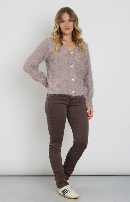 Broek 5 Pocket Donkerbruin 927049