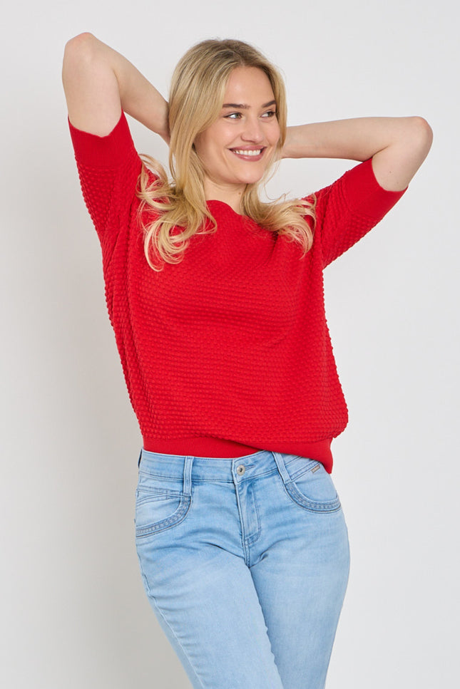 Freequent Trui Fqdodo SS True Red 126810 Stretchshop.nl