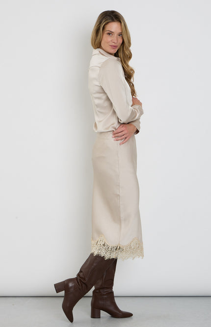 Rok Satin Lace Sand 202908