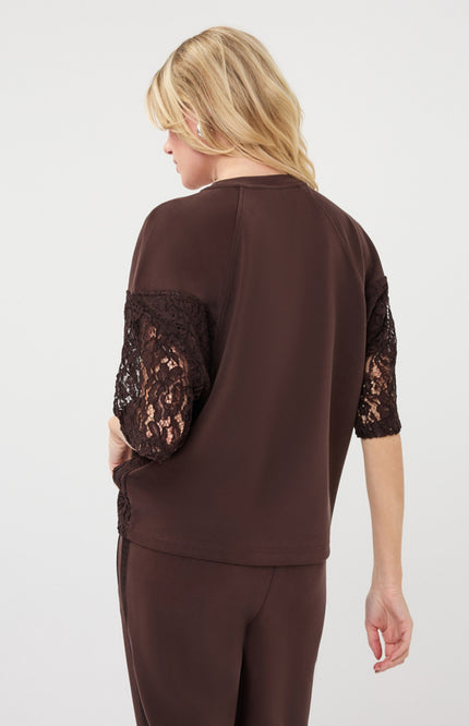Sweater Modal Lace Cacao F26.05503