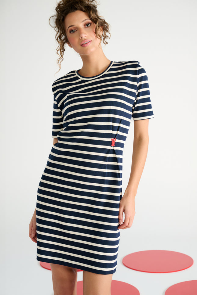 Jurk Gestreept Navy C753L