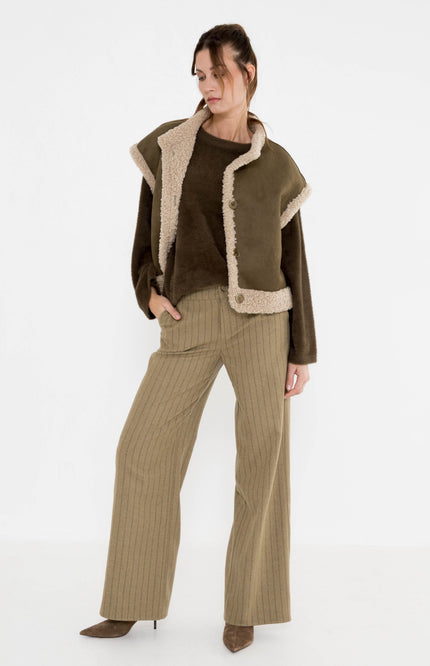 Broek Sella Stripe Khaki