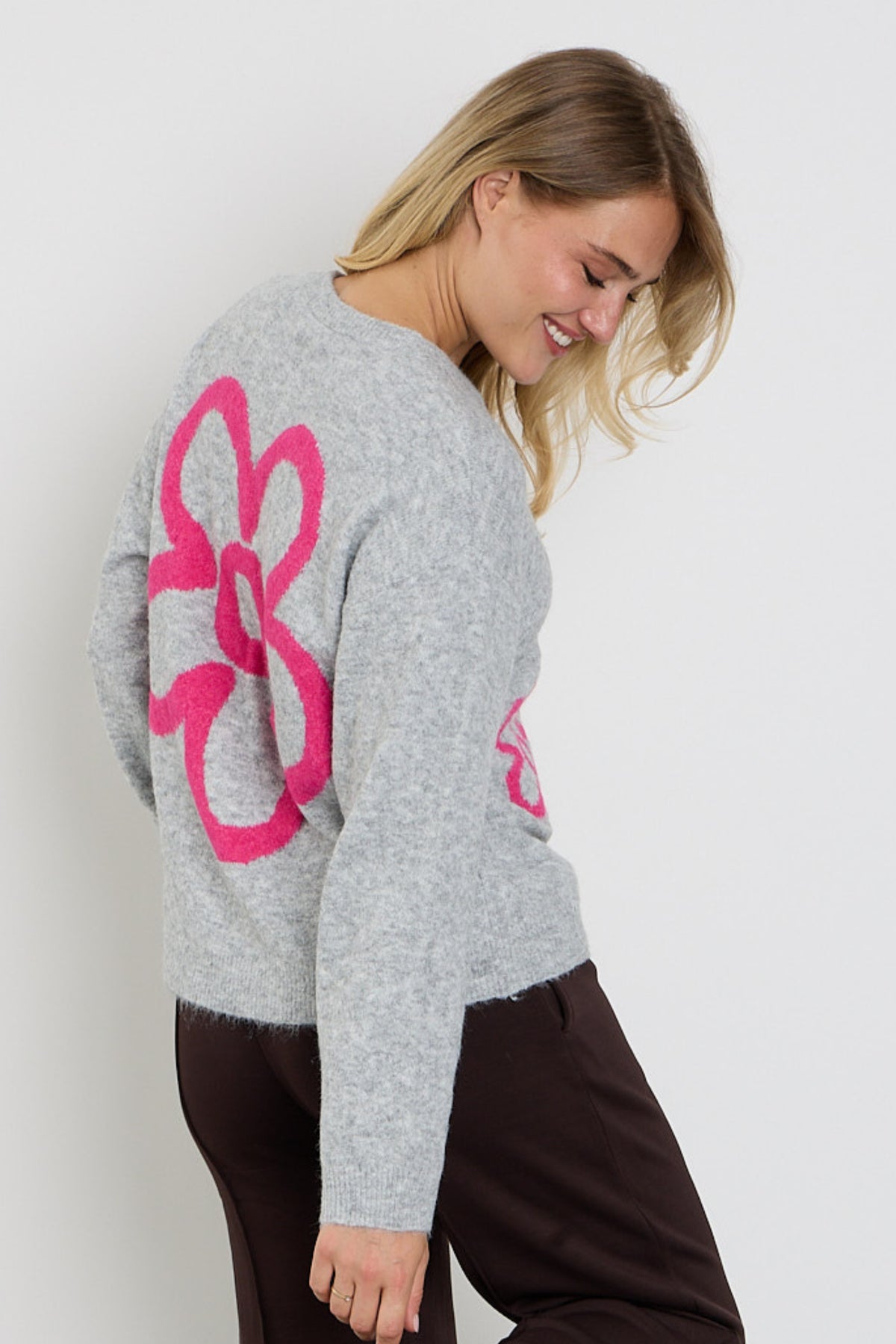 Grijze, roze en paarse Freequent vest Fqnomas Med in melange stof, casual en comfortabel voor dagelijks gebruik