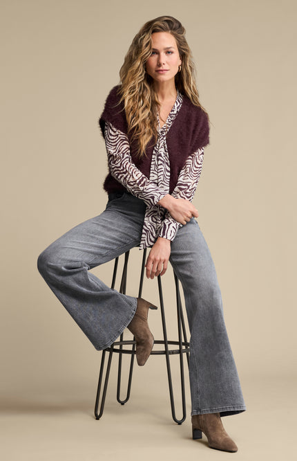 Top Sleeveless Fuzzy Burgundy SRB5116