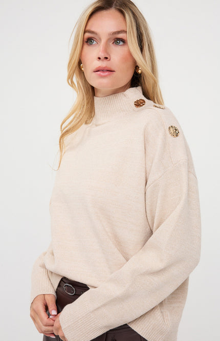Sweater Melange Lurex Biscuit F26.02513