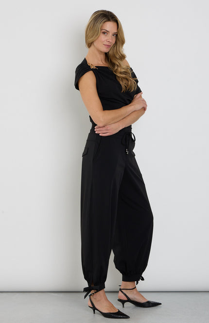 Travel Balloon Bottom Bow Broek Black 202956