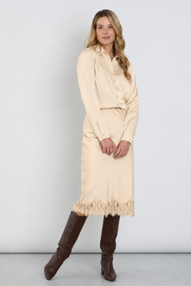 Rok Satin Lace Sand 202908