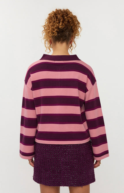 Top Balou Knitted Aubergine Coral Pink
