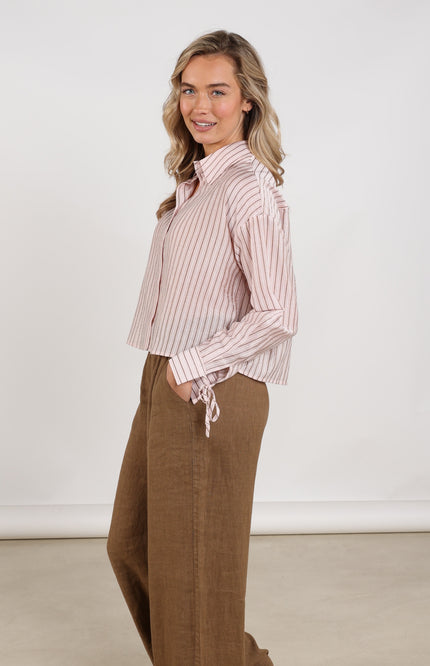 Nukus Blouse Bailey Stripe Blush NKS02165 Stretchshop.nl