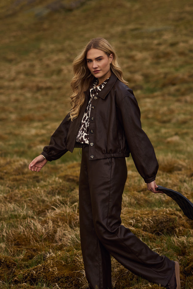 Blouse Newport Offwhite Dark Chocolate NKF02065