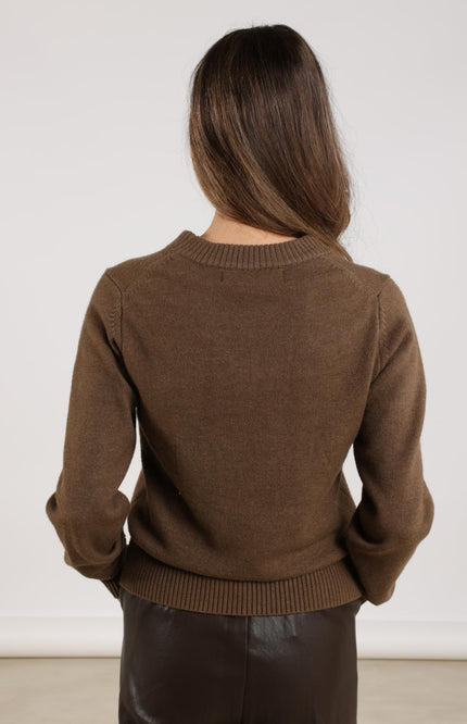 Trui Intarsia Fango NKF03040