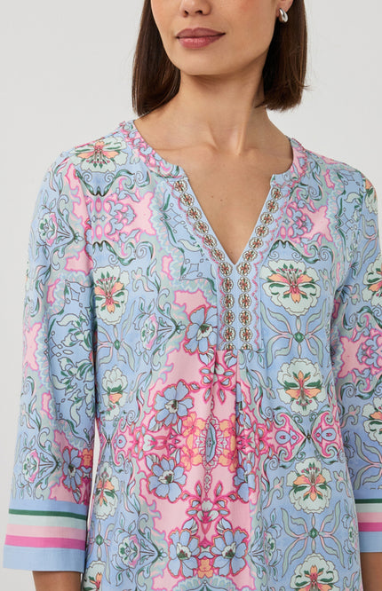 EsQualo Jurk Muse Print SP26.30012 Stretchshop.nl