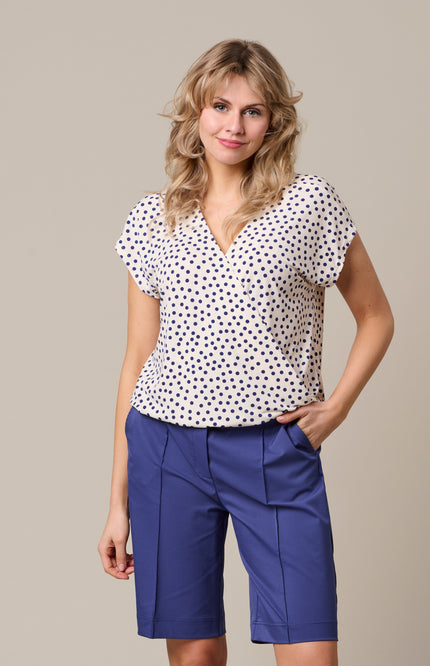 &Co woman Top Lima Dot Offwhite Multi TO374 Stretchshop.nl