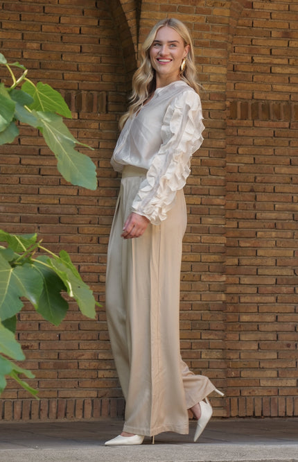 Nukus Blouse Margriet Offwhite NKS02225 Stretchshop.nl