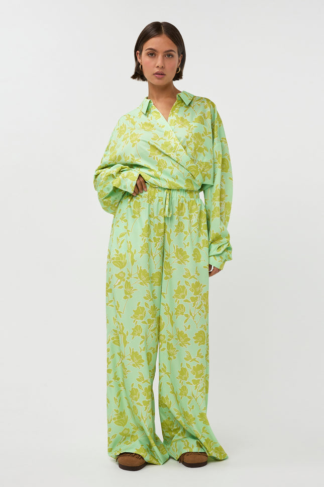 Studio Amaya Broek Amelie Multi Print Green Stretchshop.nl