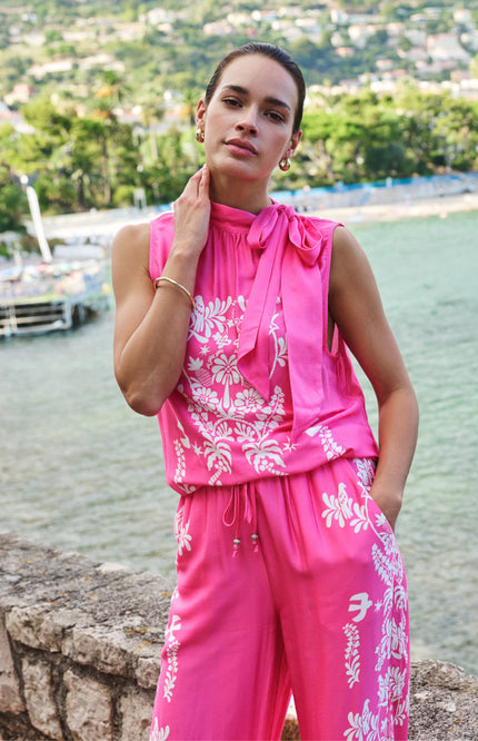 EsQualo Broek Paradise Print HS26.10212 Stretchshop.nl
