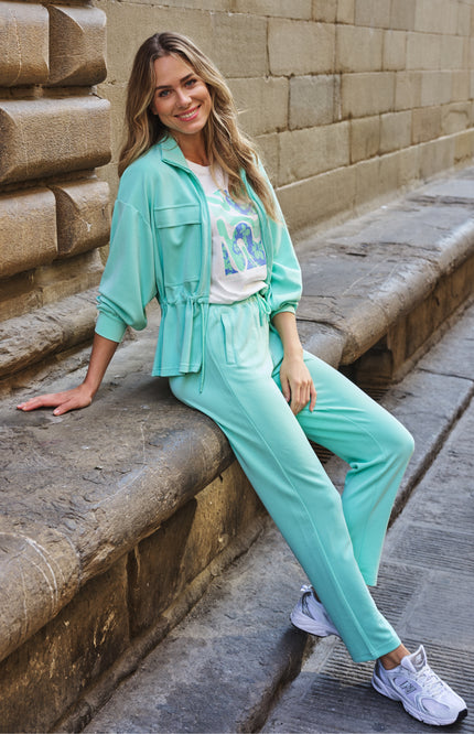 EsQualo T-shirt Paris Offwhite Mint SP26.05014 Stretchshop.nl