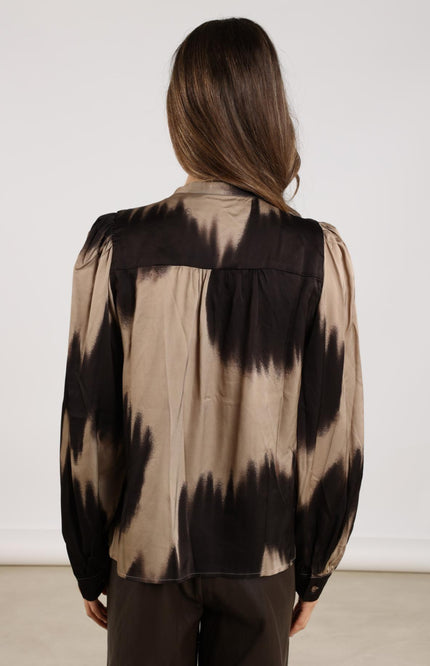 Blouse Lizzy Sand Dark Chocolate NKF02074