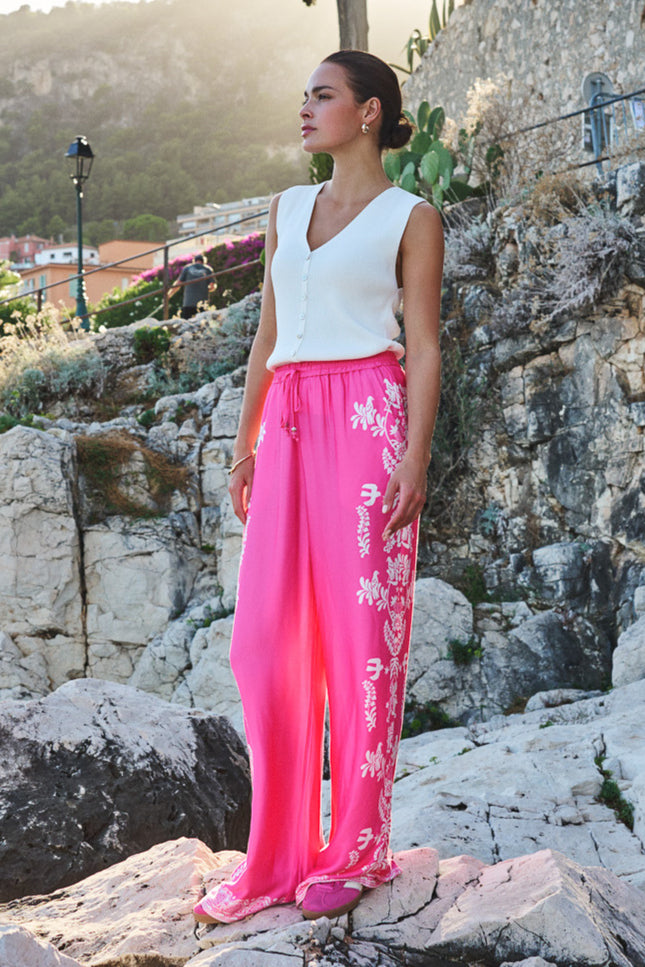 EsQualo Broek Paradise Print HS26.10212 Stretchshop.nl