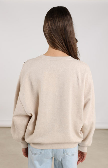 Sweater Beatriz Flower Sand Melange NKF03021