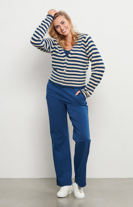 &Co woman Travel Broek Patrice Blue PA264 Stretchshop.nl