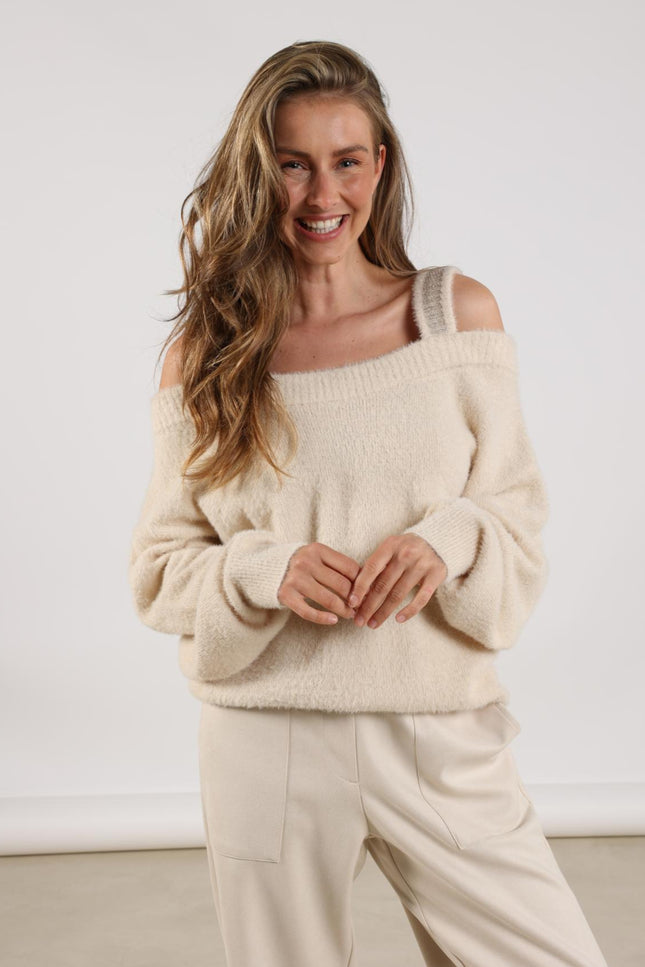 Trui Praag Lurex Sand NKF03023