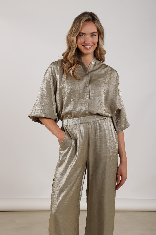 Blouse Lilly Shiny Army NKS02231