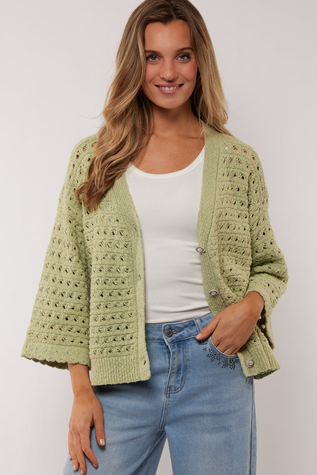 Vest Aliya Knitting Light Moss