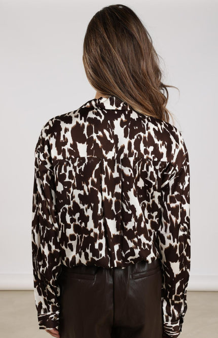 Blouse Newport Offwhite Dark Chocolate NKF02065