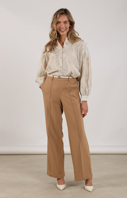 Nukus Broek Jill Camel NKS09068 Stretchshop.nl