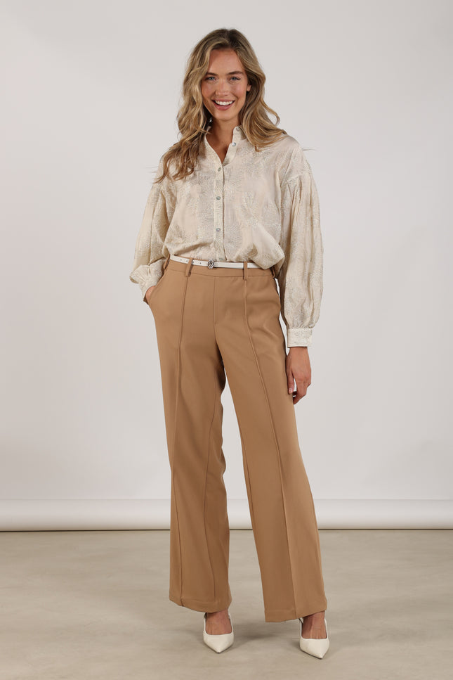 Nukus Broek Jill Camel NKS09068 Stretchshop.nl