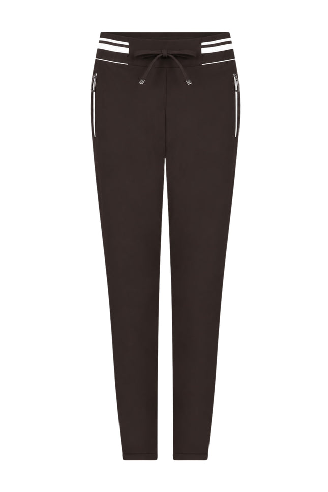 Travel Broek Karlijn Espresso Offwhite 264