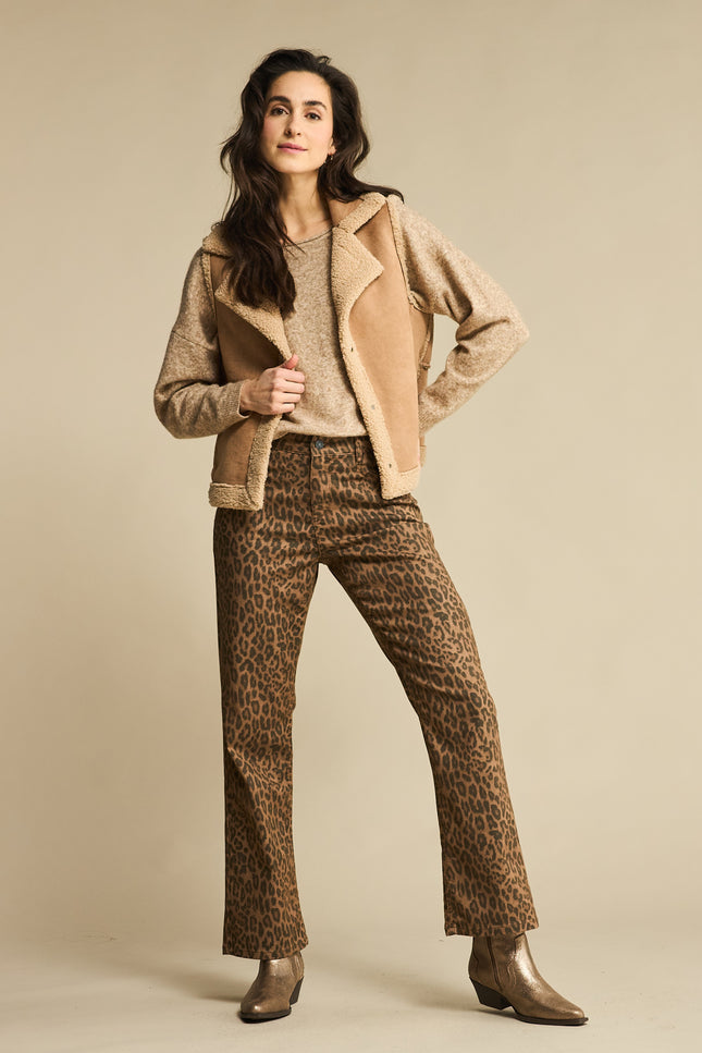 Broek Kim Leopard Mid Brown SRB4716A L32