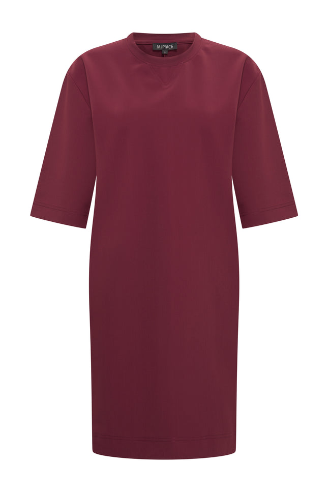 Bonded Travel Jurk Burgundy 202682