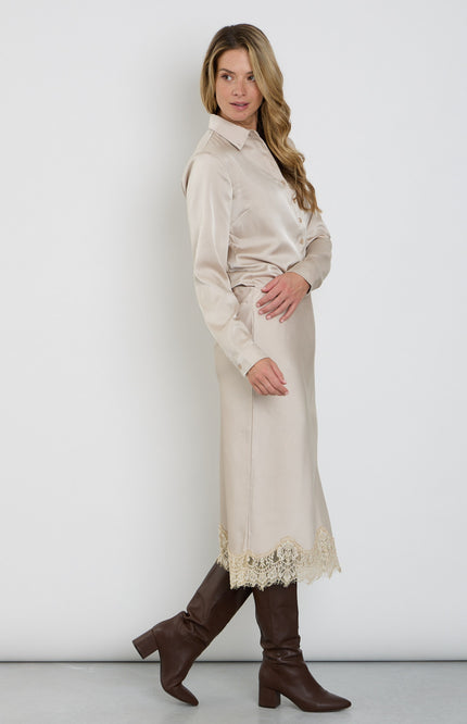Rok Satin Lace Sand 202908