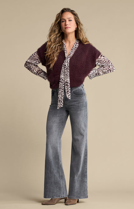 Top Sleeveless Fuzzy Burgundy SRB5116