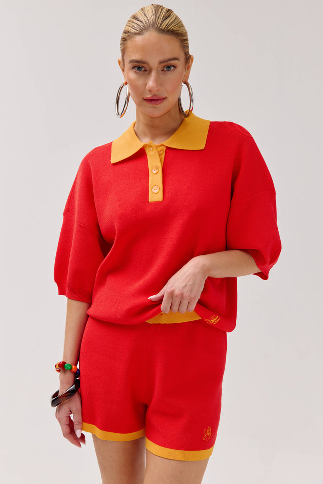 Harper & Yve Top Sanny Poppy Red HS6P413 Stretchshop.nl