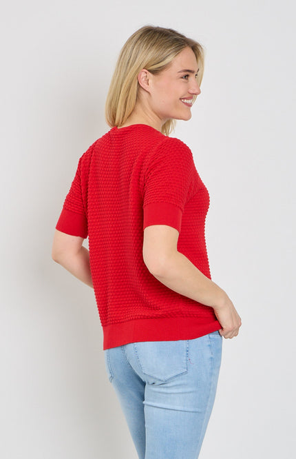 Freequent Trui Fqdodo SS True Red 126810 Stretchshop.nl