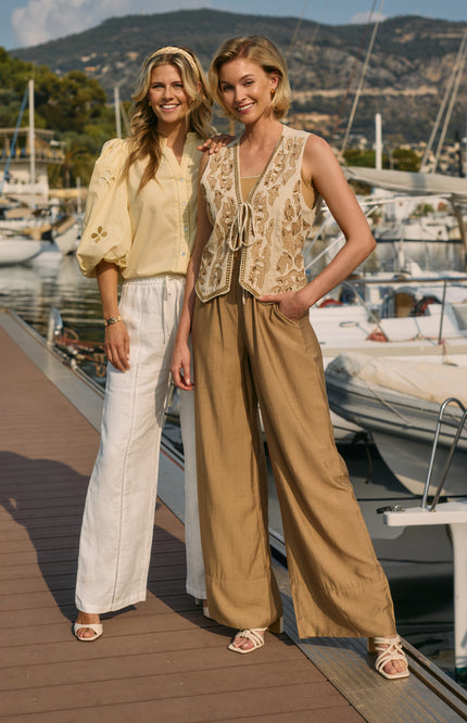 Nukus Broek Merel Camel NKS09070 Stretchshop.nl