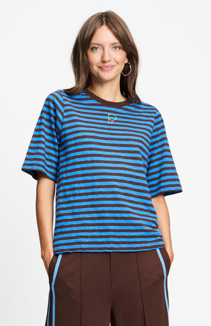 T-shirt Tyra Striped Brown Blue SP9718