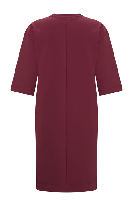 Bonded Travel Jurk Burgundy 202682