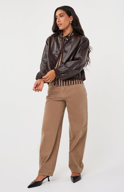 Jacket Short PU Crinkle Cacao F26.11512