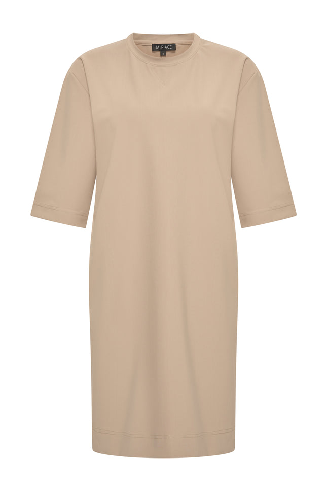 Bonded Travel Jurk Latte 202682