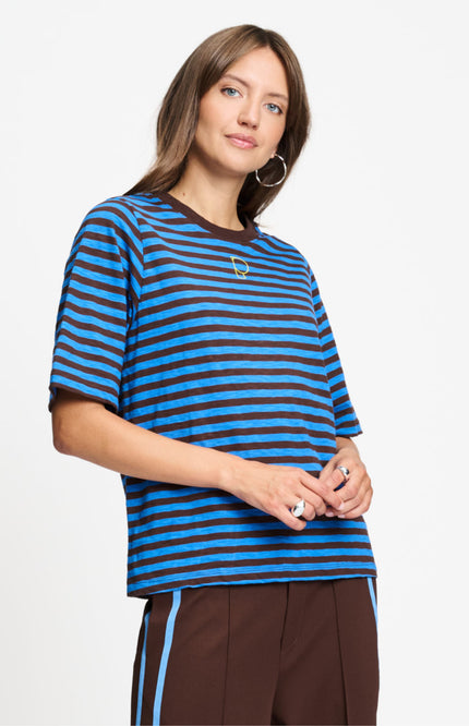 T-shirt Tyra Striped Brown Blue SP9718