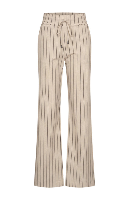 Mi Piace Heavy Travel Broek Classic Stripe Print Latte 202136 Stretchshop.nl