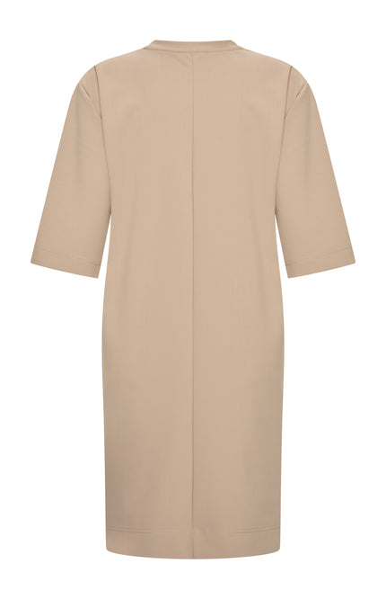 Bonded Travel Jurk Latte 202682