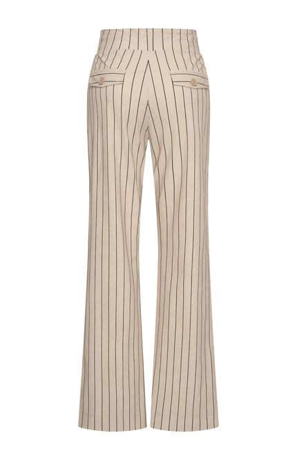 Mi Piace Heavy Travel Broek Classic Stripe Print Latte 202136 Stretchshop.nl