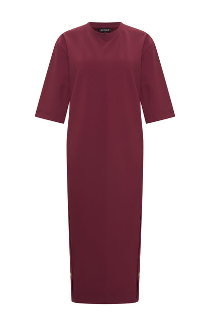 Bonded Travel Jurk Burgundy 202692